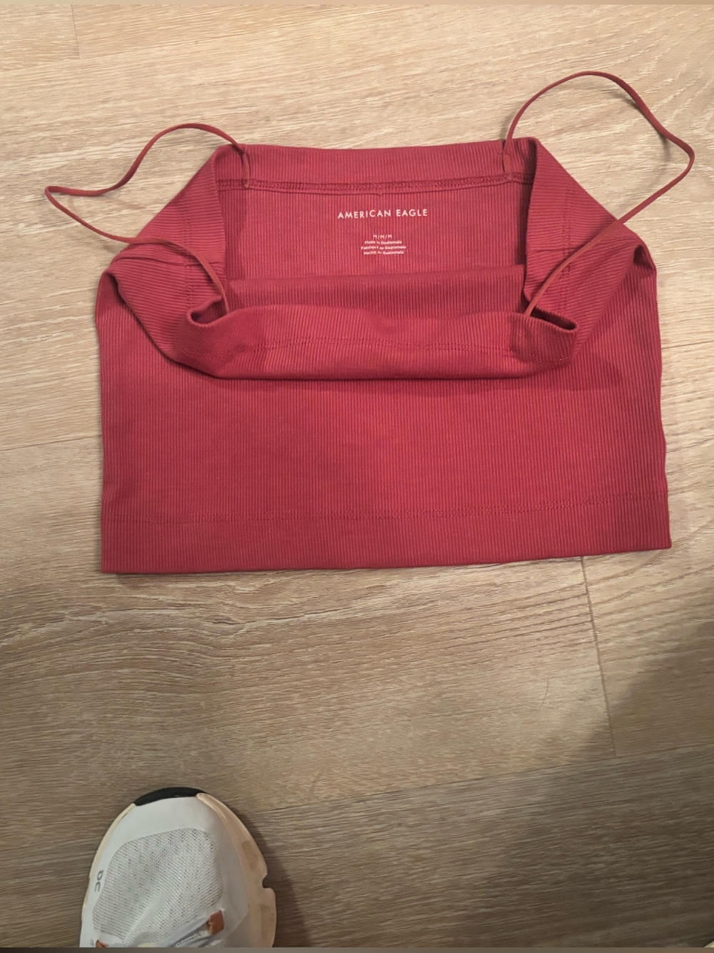 American Eagle Outfitters Red/maroon  Ribbed Spaghetti Strap Tank Top - Picture 3 of 3